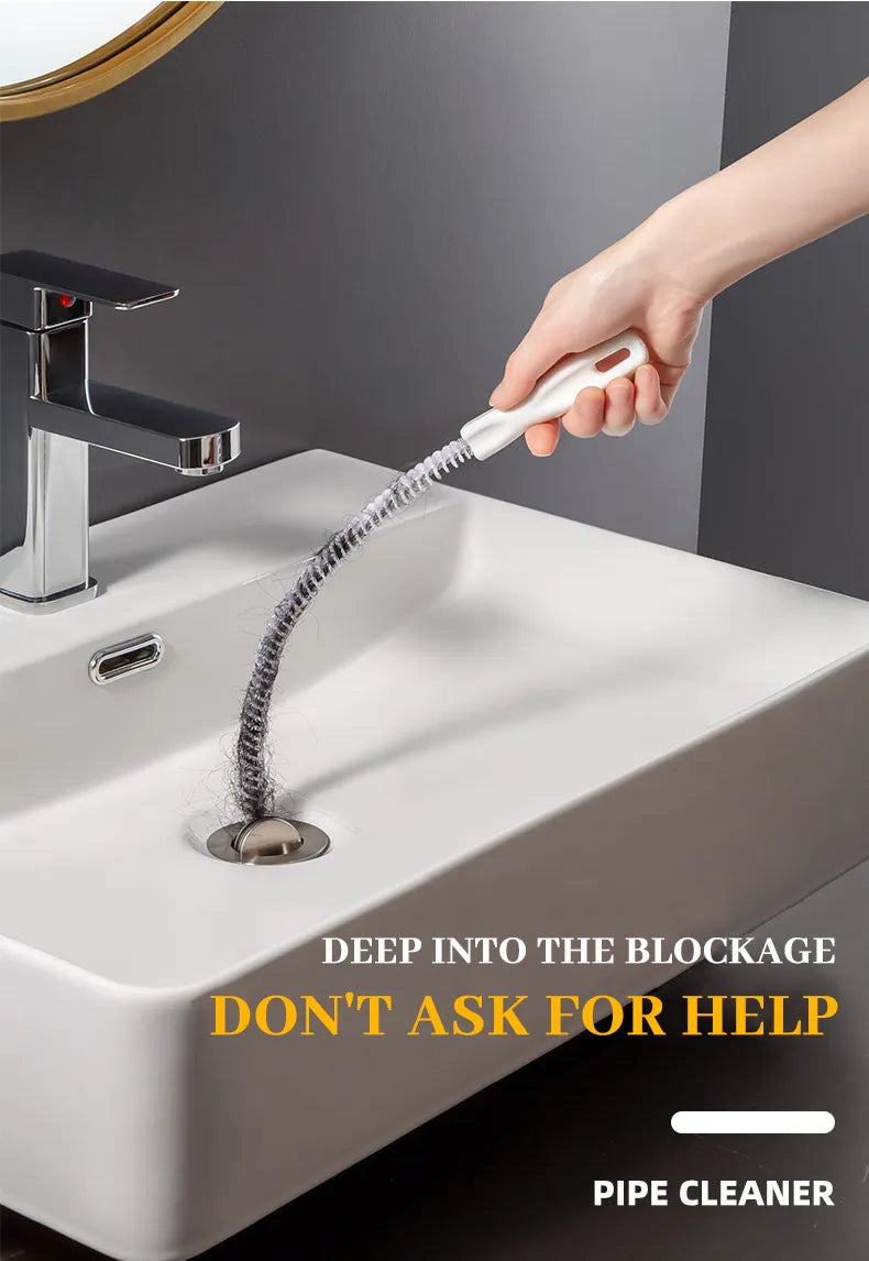 Pipe Dredging Brush Bathroom Hair Sewer Sink